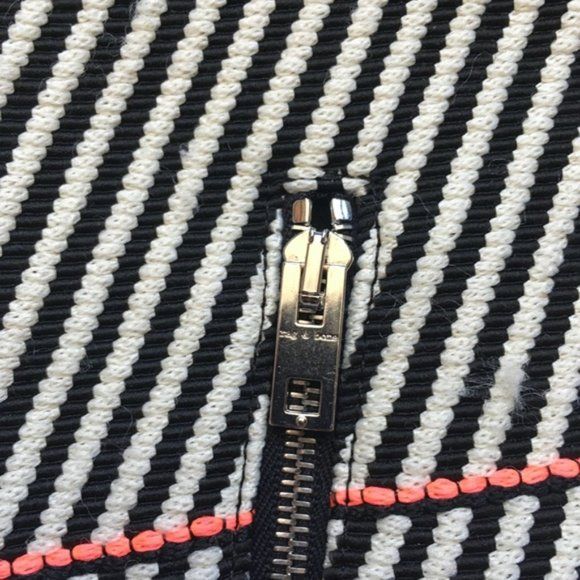 Rag & Bone New York Angular Stripe Embroidered Mini skirt Black White Pink - Picture 5 of 16